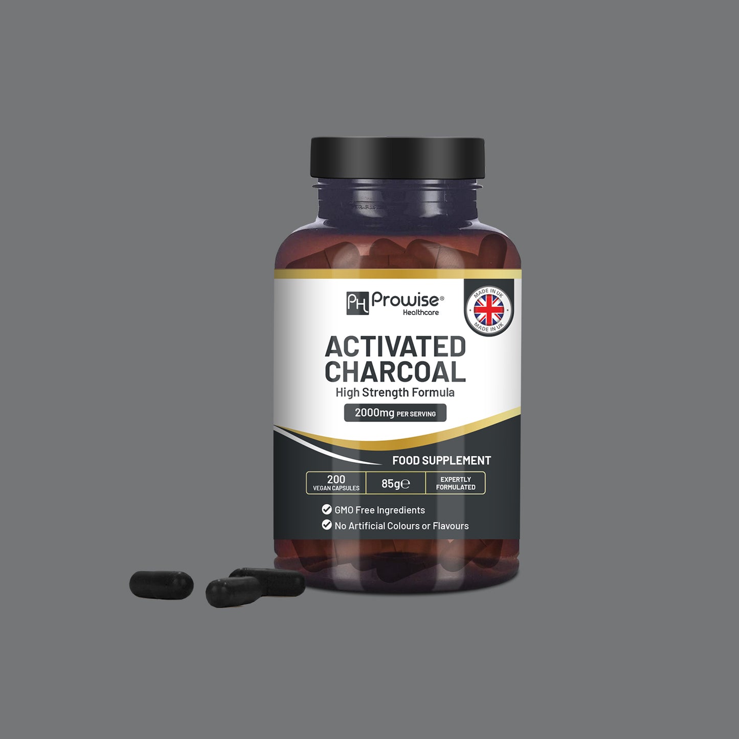 Capsule di carbone attivo 1200 mg 200 capsule per porzione