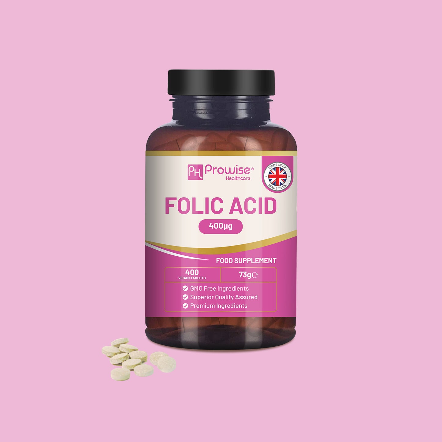 Vegan Folic Acid 400μg 400 Tablets