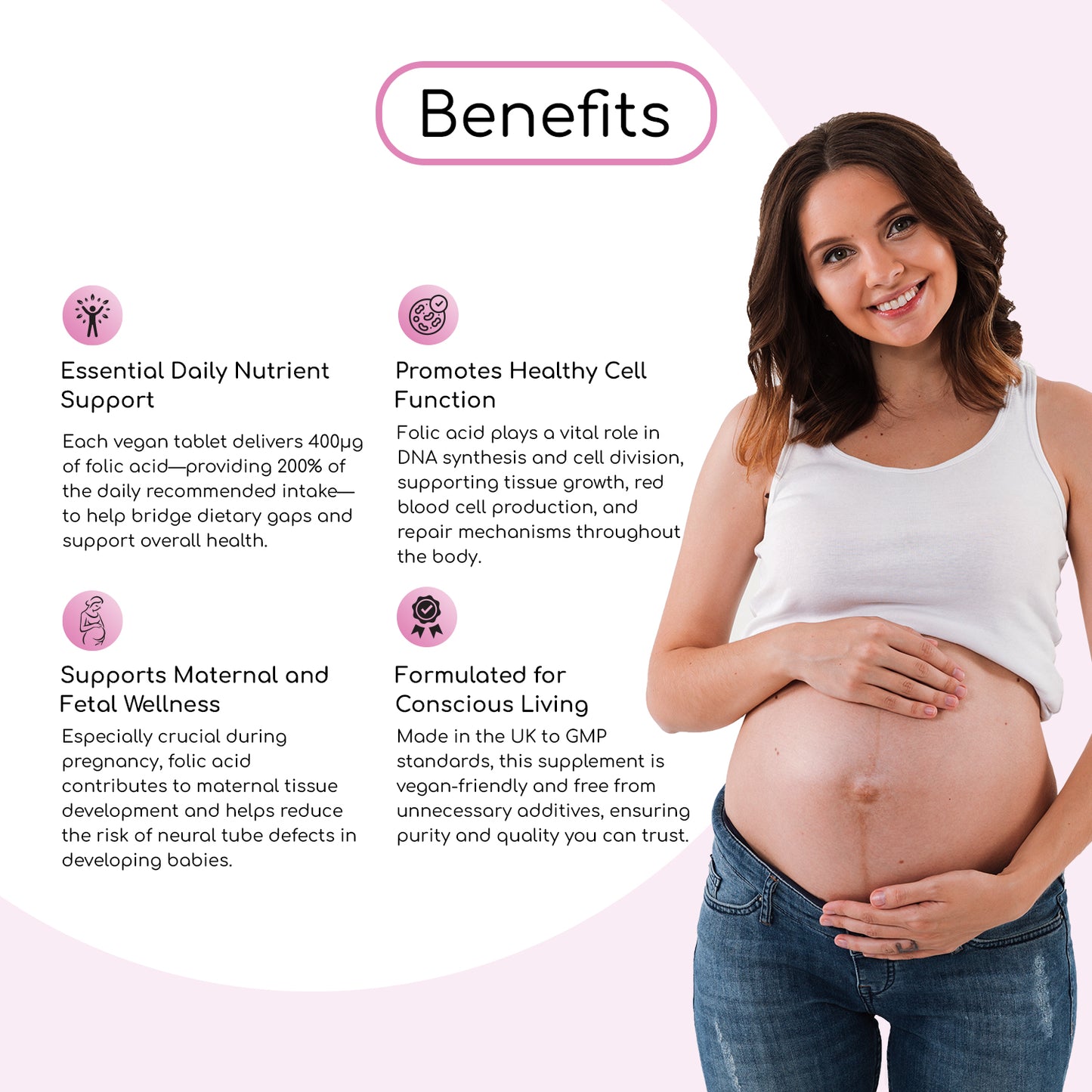 Vegan Folic Acid 400μg 400 Tablets