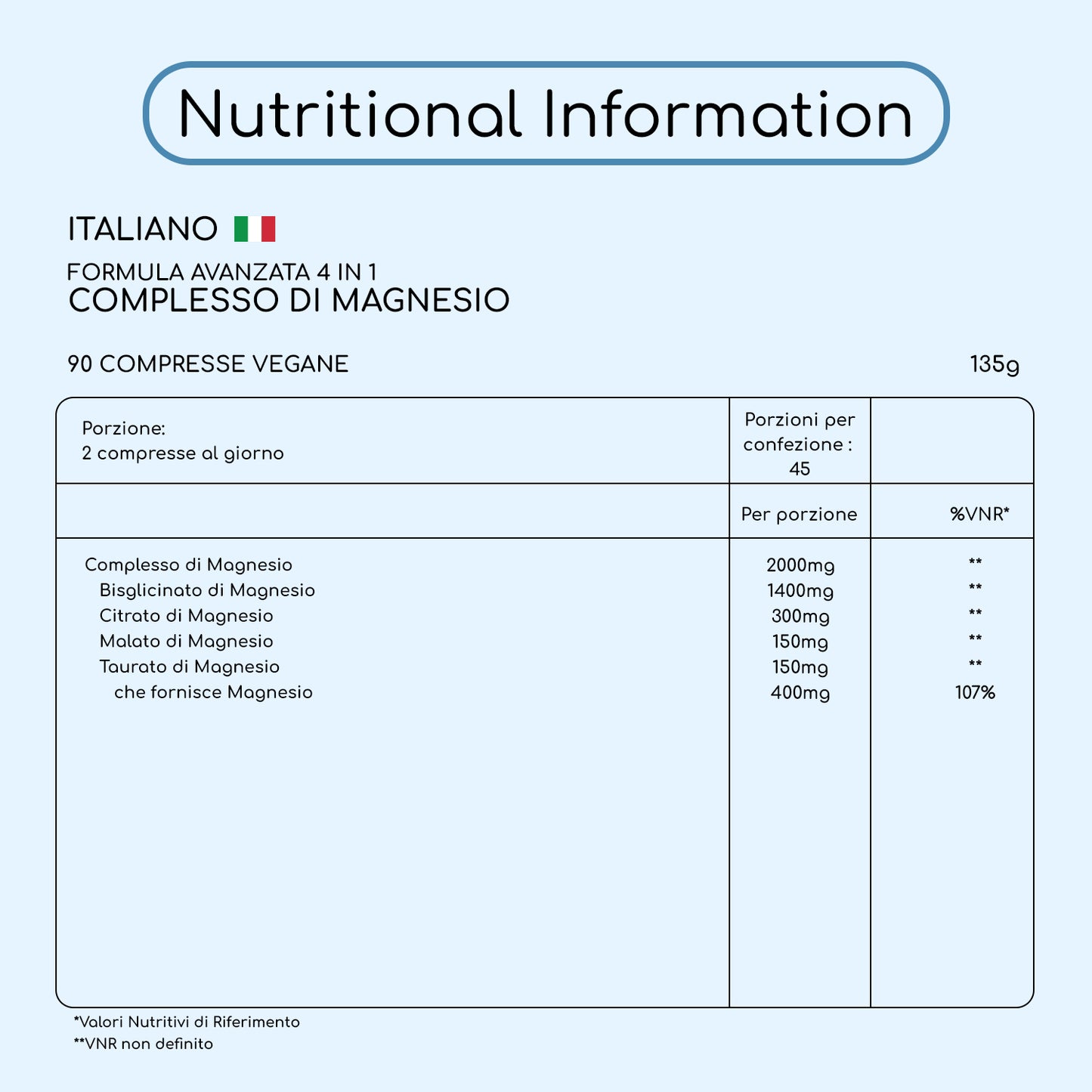 4 in 1 - Complesso di glicinato di magnesio