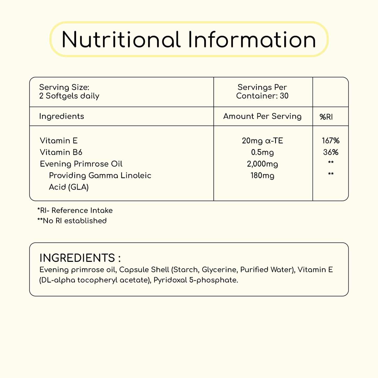 Vegan Evening Primrose Oil 2000mg