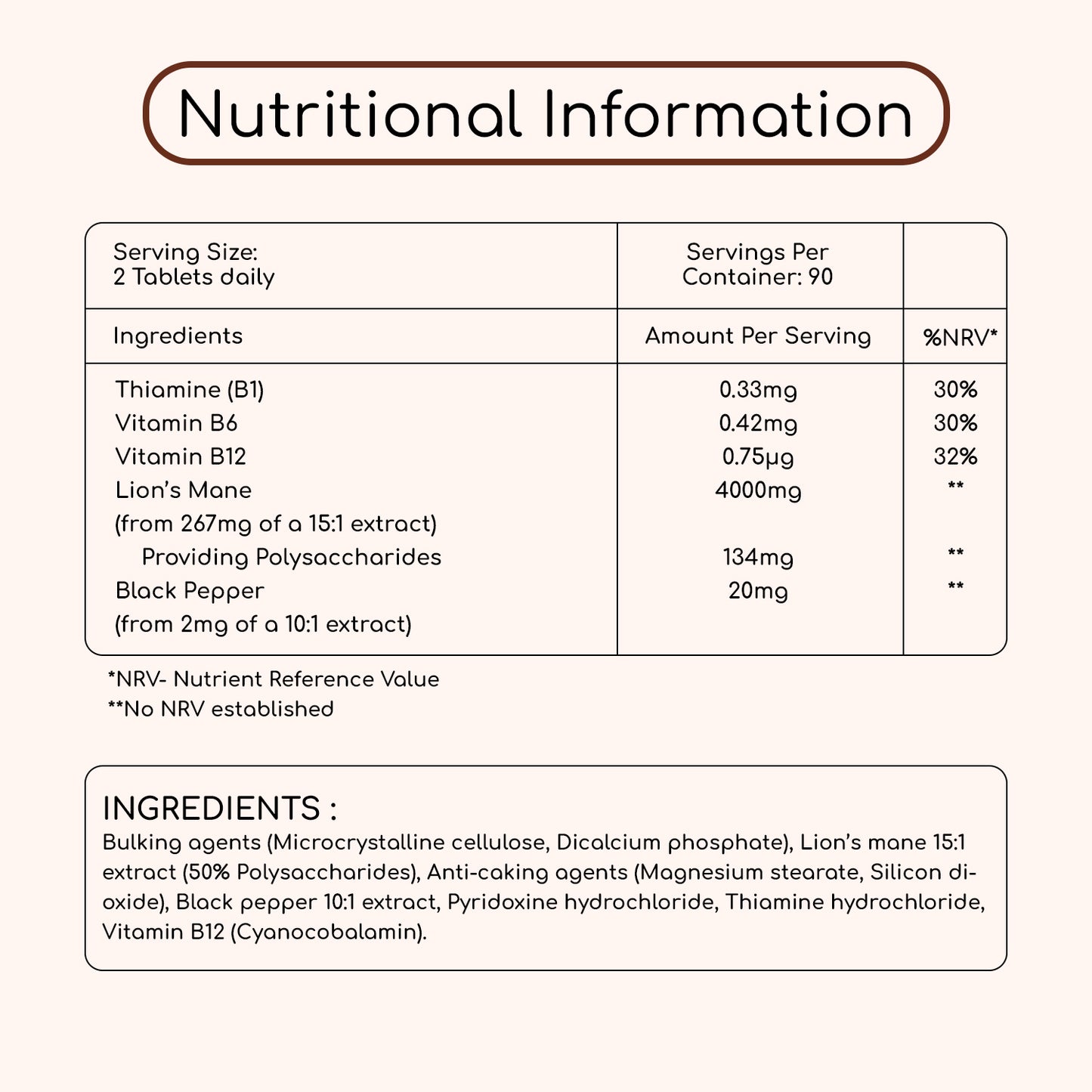 Lion's Mane Mushroom High Strength Supplement