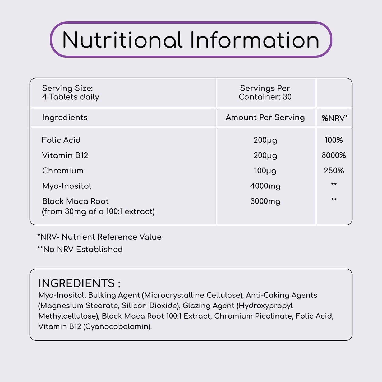 Myo Inositol Complex 7000mg 120 Vegan Tablets