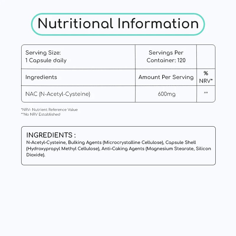 NAC N-Acetyl-Cysteine 600mg 120 Capsules