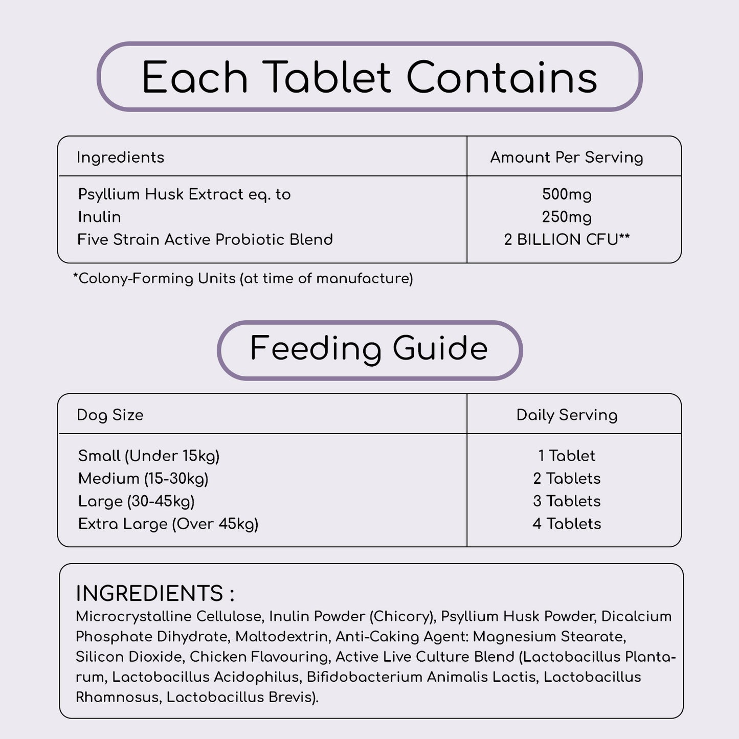 Probiotic Tablets For Dogs 60 Chicken Flavour Chewable Tablets
