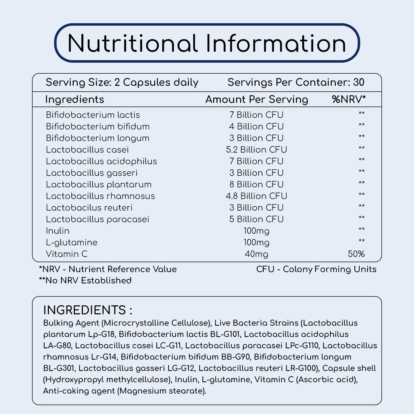 Pro Bio Cultures Complex Prebiotic And Probiotic 60 Vegan Capsules