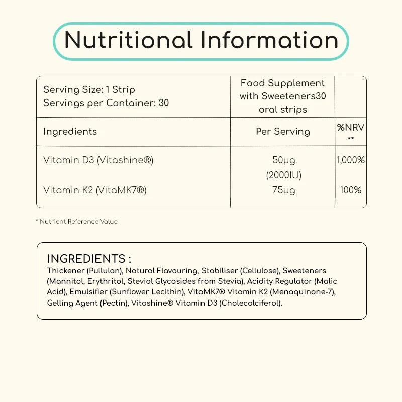 Prostrip™ Vitamin D3+K2 - Vitashine® & VitaMK7®