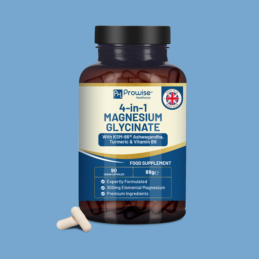 4 in 1 - Magnesium Glycinate Complex with KSM Ashwagandha and Turmeric