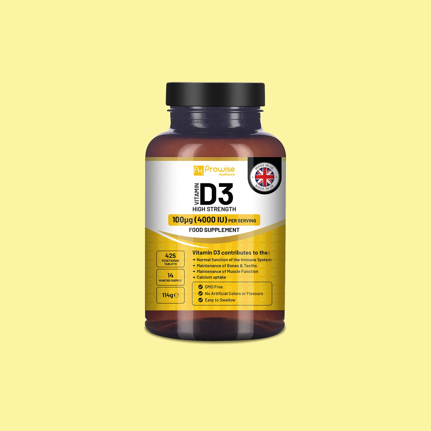 Vitamin D3 4000iu 425 Vegeterian Tablets