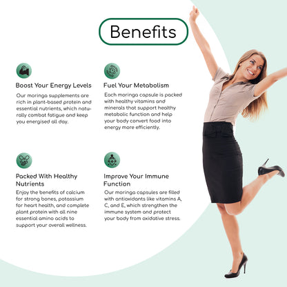 Cápsulas de moringa orgánica de 2000 mg (120 cápsulas) 