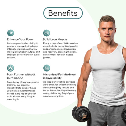 100% Pure Creatine Monohydrate Powder 360g
