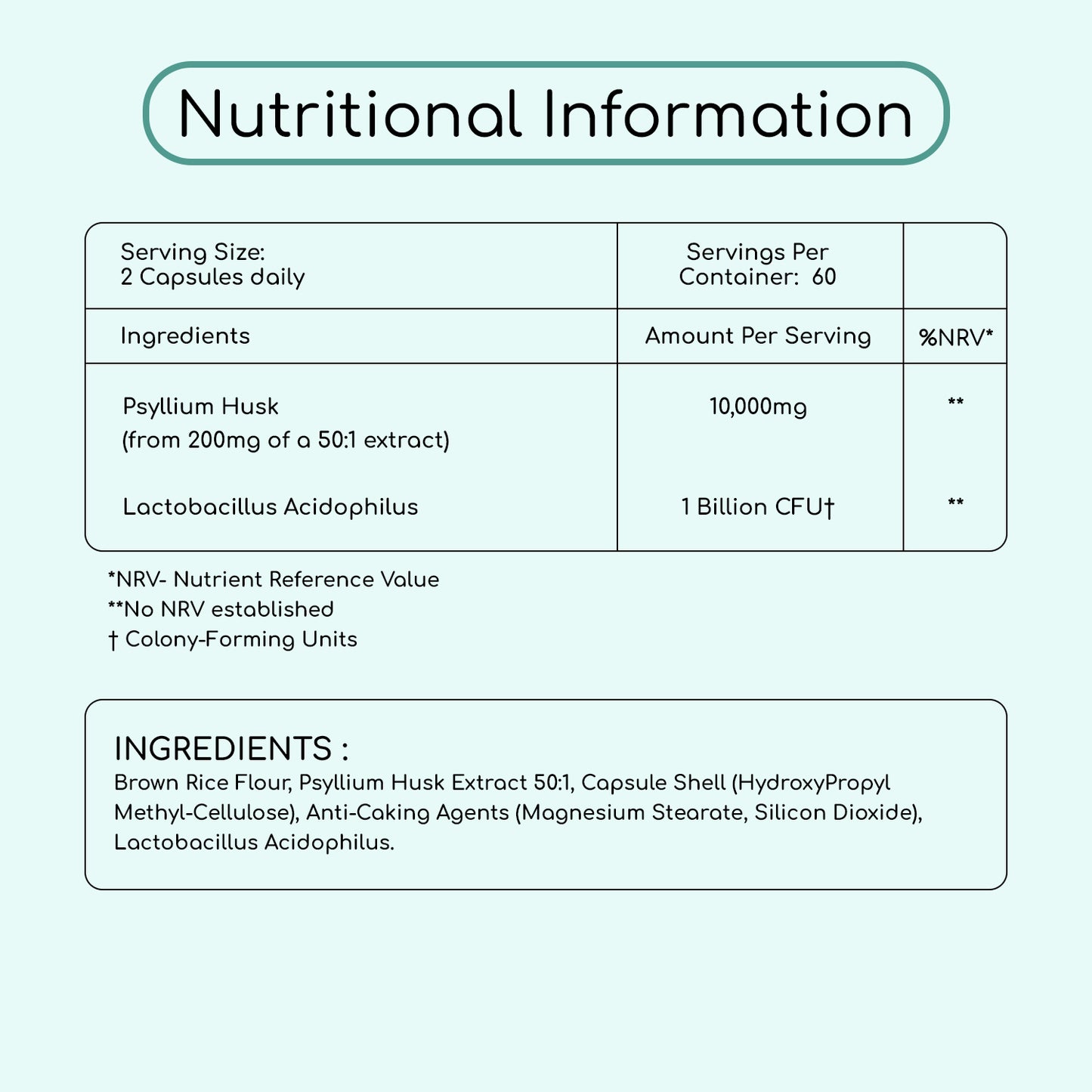 Psyllium Husk with Acidophilus 1 Billion CFU