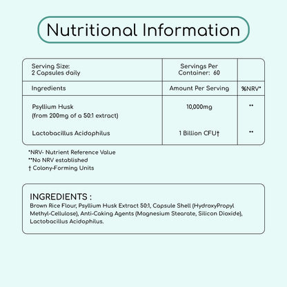 Psyllium Husk with Acidophilus 1 Billion CFU