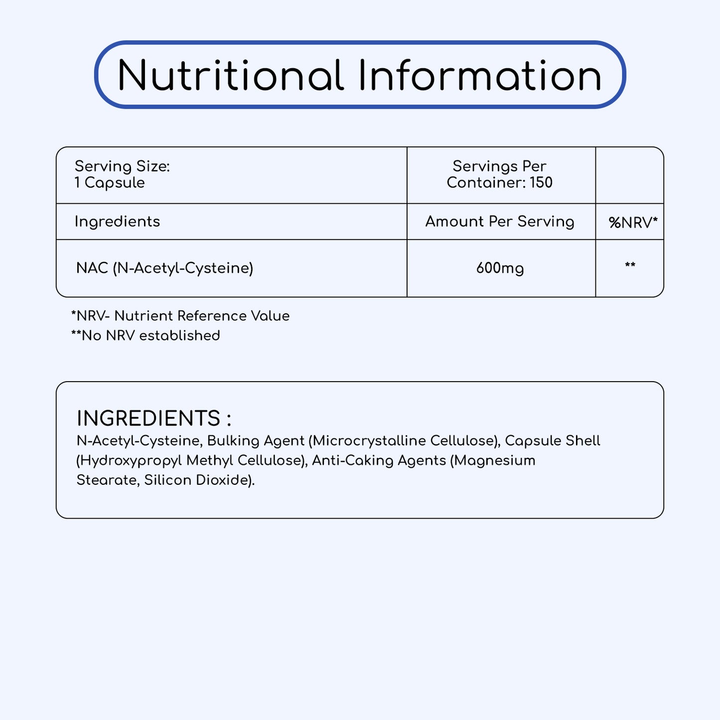 NAC N-Acetyl-Cysteine 600mg