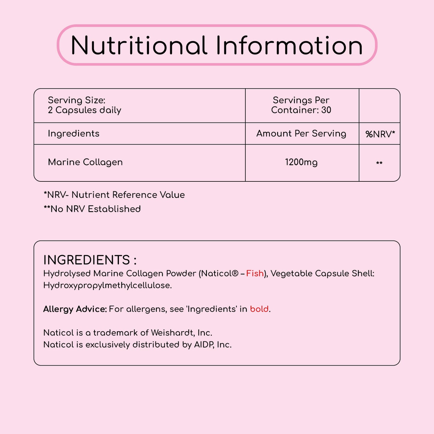 Marine Collagen Capsules - 1200mg