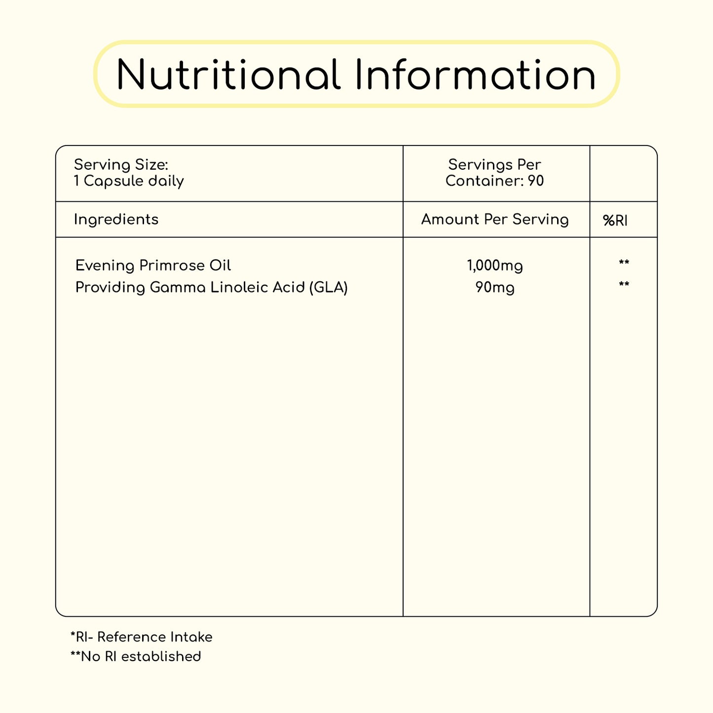 Evening Primrose Oil 1000mg 90 Softgels Capsules