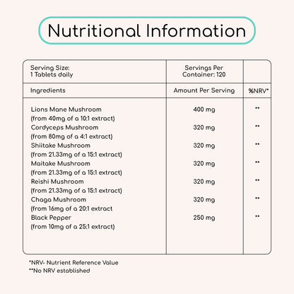 Advanced Mushroom Complex 120 Vegan Tablets