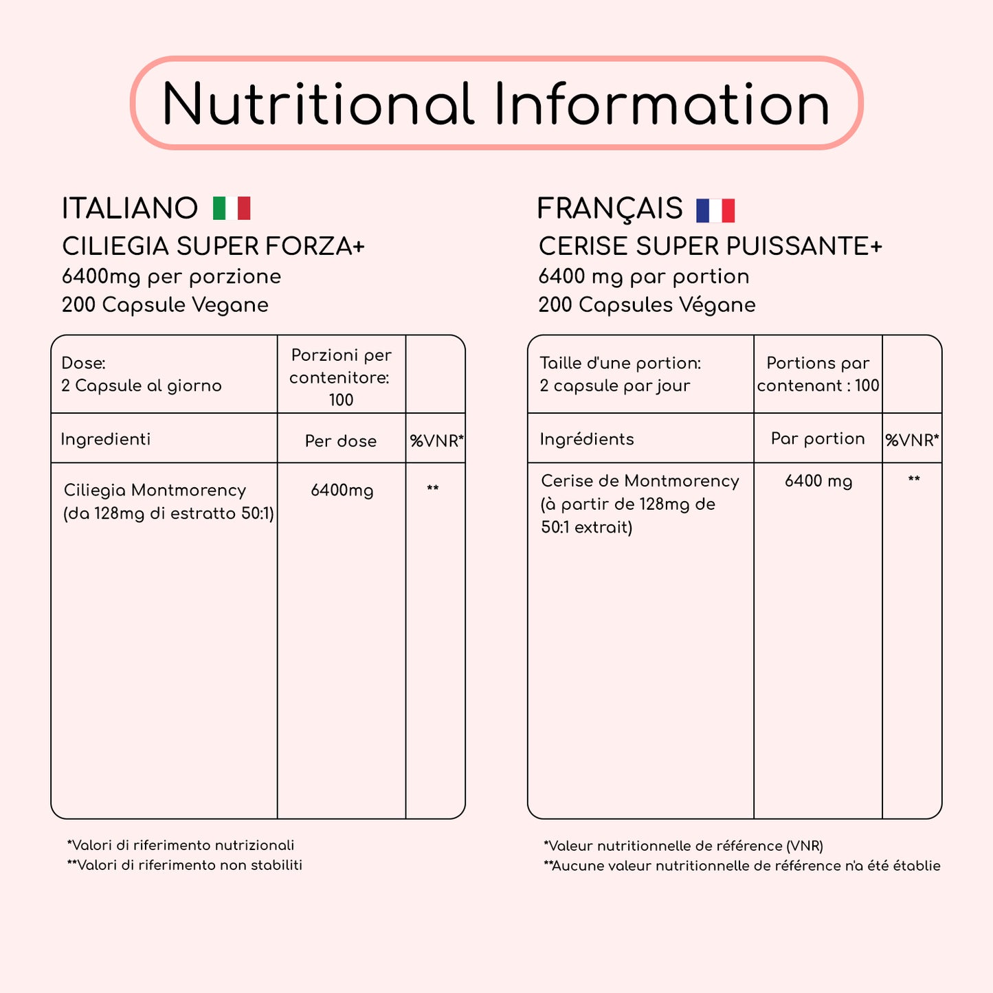 Capsule di ciliegia Montmorency 6400 mg 200 capsule vegane 