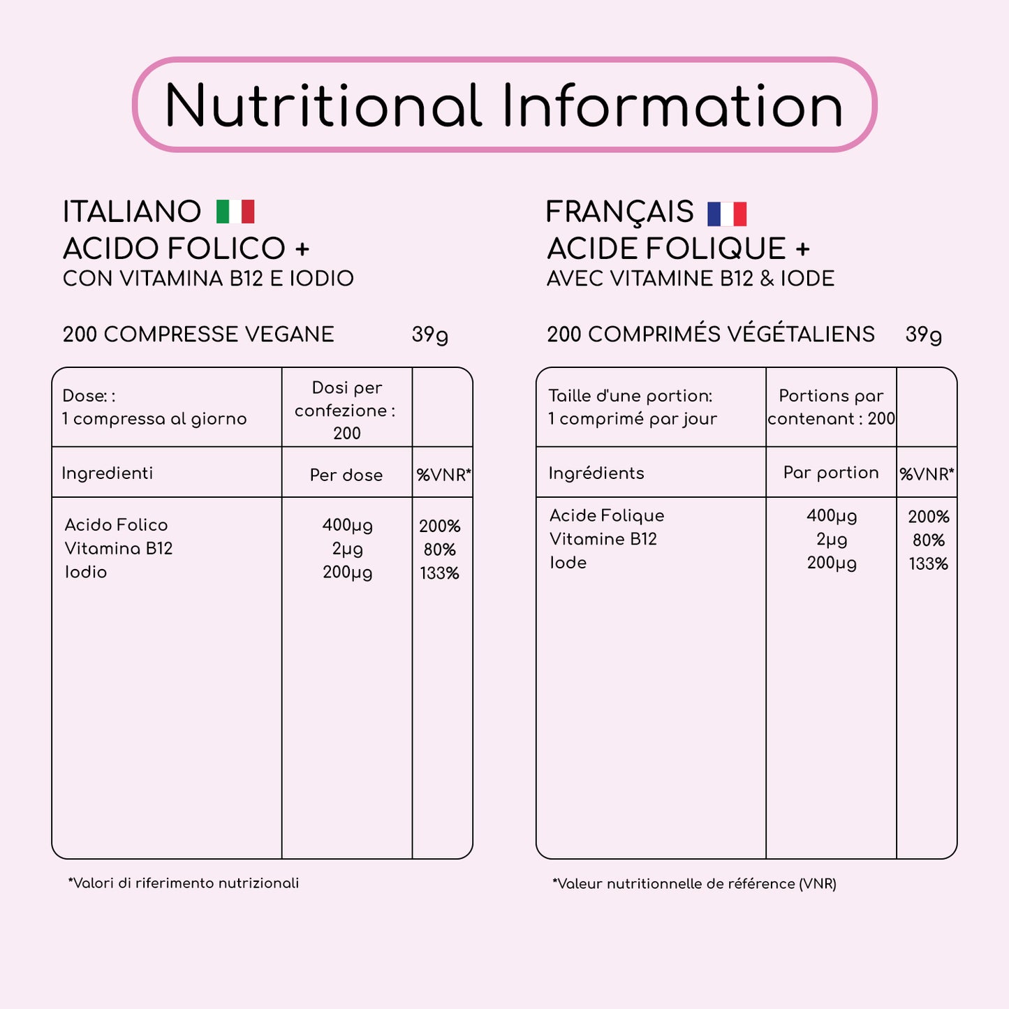 Folic Acid+ 400μg 200 Vegan Tablets