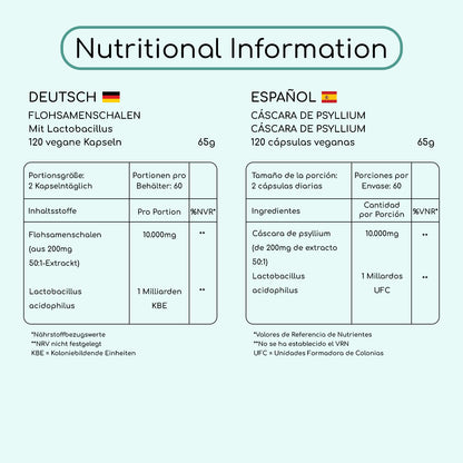 Psyllium Husk with Acidophilus 1 Billion CFU
