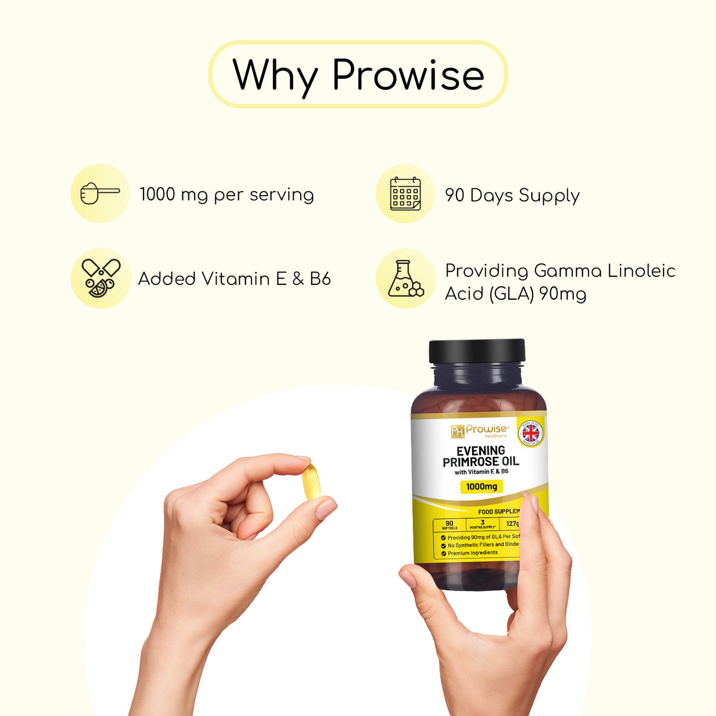 Evening Primrose Oil 1000mg 90 Softgels Capsules