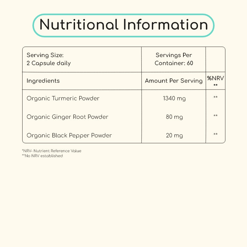 Organic Turmeric with Black Pepper, Ginger & Curcumin