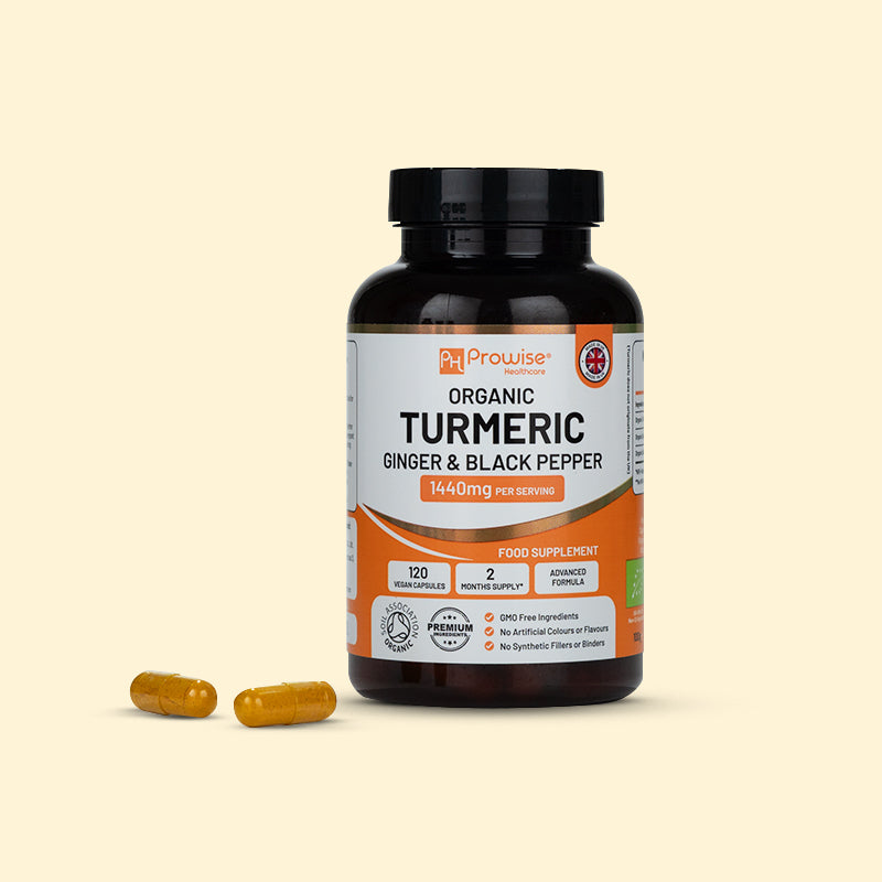 Organic Turmeric Capsules Pepper Ginger & Curcumin
